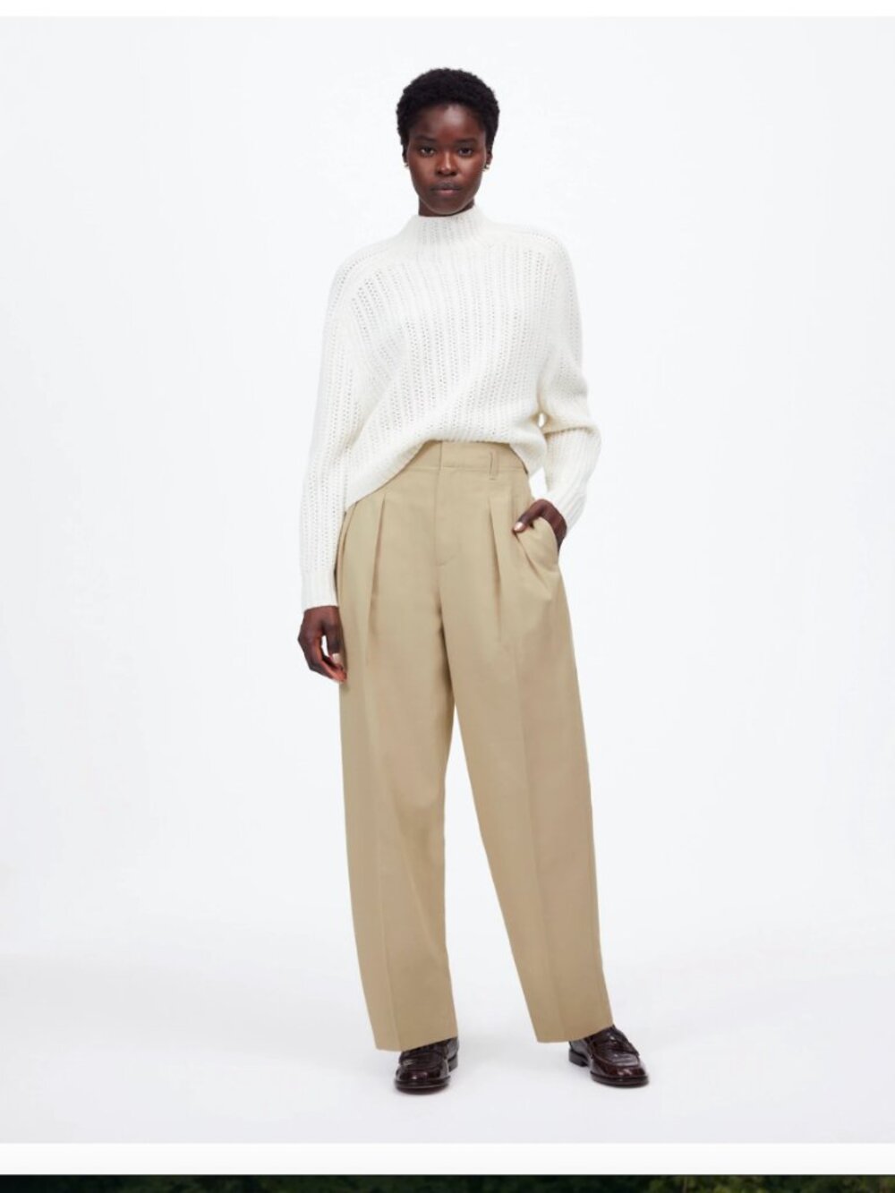 Madewell Pleated Carrot Pants Tan